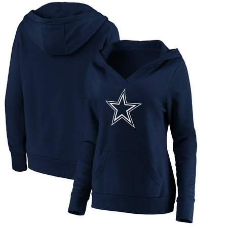 Dallas Cowboys NFL Pro Line by Fanatics Branded Women's Primary Team Logo V-Neck Pullover Hoodie - Navy