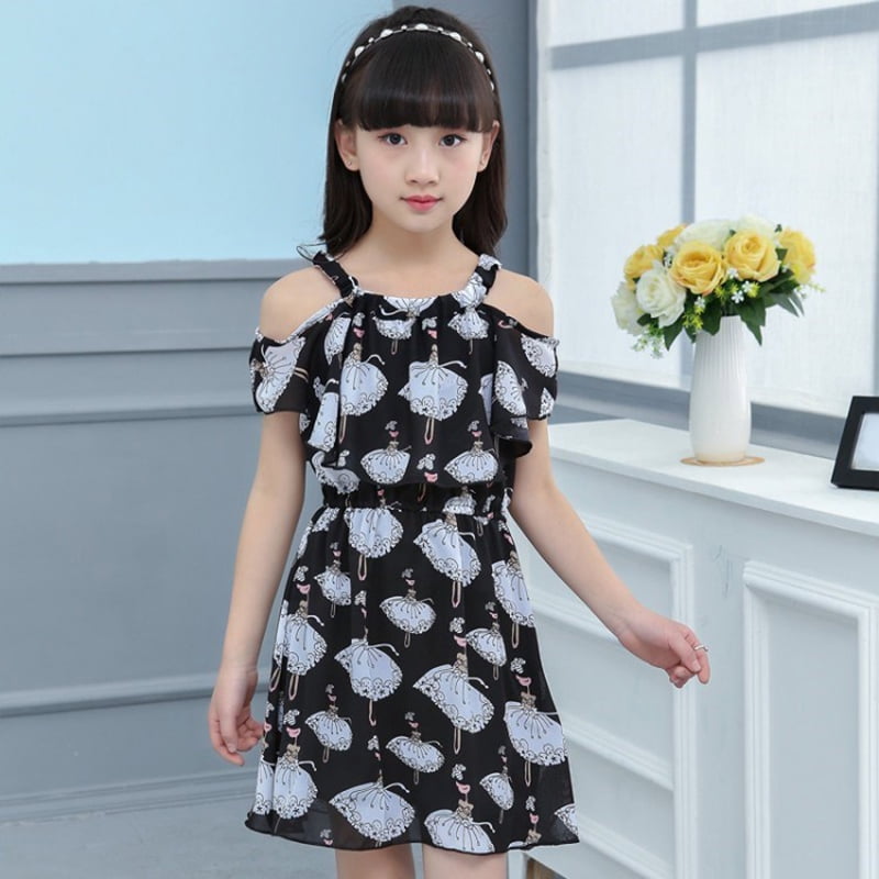 Big Girl Dresses Summer New Children's Clothing Kids Chiffon Flower