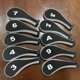 thumbnail image 4 of 10 piezas de fundas para cabezas de palos de golf, protección para cabezas de palos de golf, etiquetas con números y cuñas gris y negro, 4 of 8