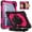 Black+Rose red, variant on Case for Samsung Galaxy Tab A9 / Tab A9 Plus 11 inch 2023 Model (SM-X210/X216/X218) Contrast Color Multi-functional Cover With Wrist Chain and Shoulder Strap