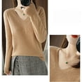 thumbnail image 7 of Duoif Sweaters for Women Trendy Light Sweaters for Women Long Sleeve Crew Neck Lightweight Soft Knitted Pullover Knitted Blouse Women's Sweaters Womens Tops Khaki XL, 7 of 7