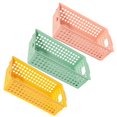 thumbnail image 1 of Here's a polished and engaging product description based on your input:\n\n \n\n**3 Pack Plastic Storage Baskets with Handles – Hollow Out Design for, 1 of 5