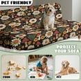thumbnail image 7 of SCRAWLGOD Daisy Flower Mushroom Print Black Futon Cover High Stretch Armless Sofa Covers Sofa Bed Covers Futon Slipcover Scratch Resistant Furniture Protector for Pets, 7 of 7