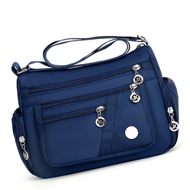 Qarigey Bolso de hombro para mujer, bolsa de almacenamiento con múltiples bolsillos y cremallera, bolsos cruzados para chicas jóvenes, accesorio de Bolsas de mensajero y de hombro Azul