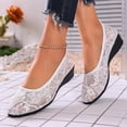 thumbnail image 6 of Shallow Cut Lace Trim Comfortable Women's Casual & Dress Shoes Daily Wear Spring Summer Plus Size Office Work White 5.5, 6 of 9