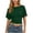 Army Green, variant on Women's Back Tie Waist Tops Dressy Casual Boat Neck Dolman Short Sleeve Shirts Slim Fitted Flattering Elegant Ruched Solid Color Blouses S
