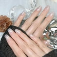 thumbnail image 2 of Press on Nails Extra Short Square , Simple style pure handmade nail ,art pearl style, high-grade temperament ,whitening short square gentle style ,，Handmade Gel Fake Nails, 2 of 9