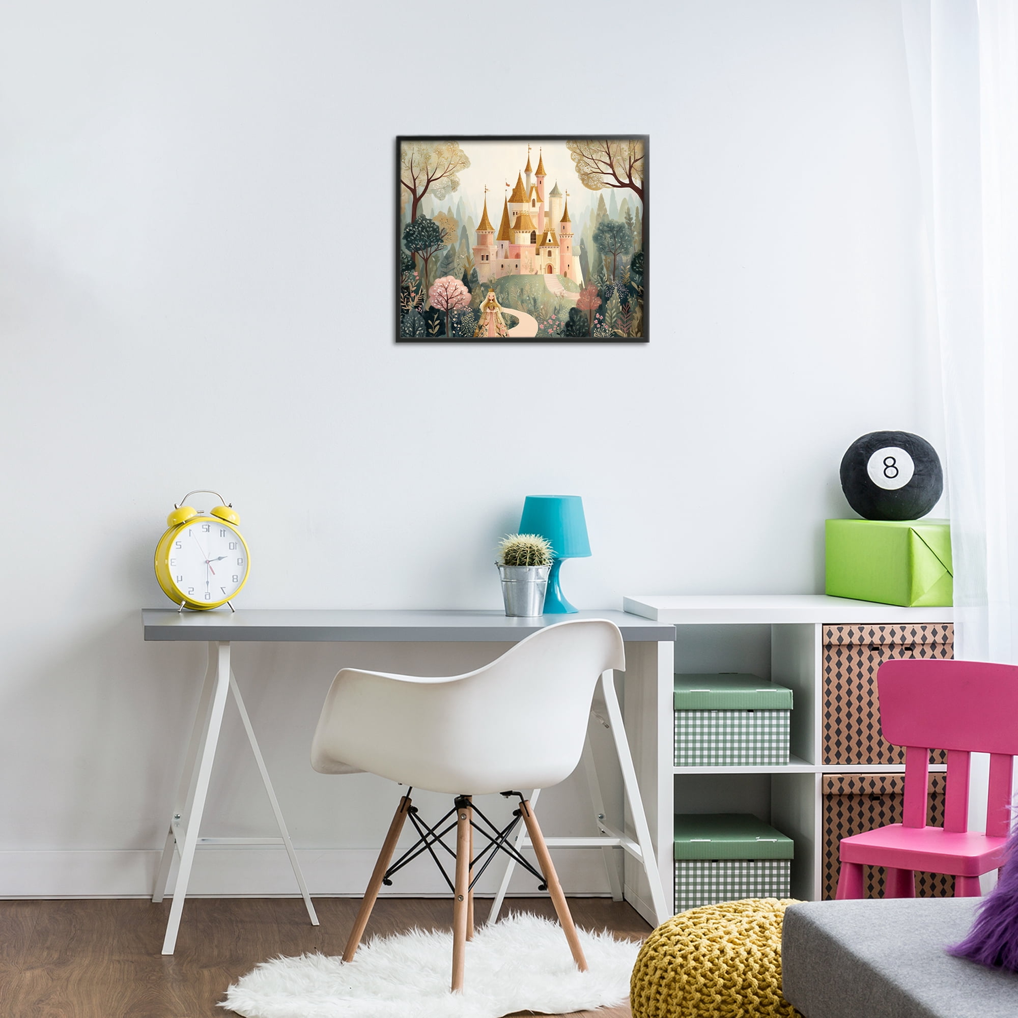 Stupell Industries Whimsical Castle Path Black Framed Giclee Art, design by Christine Simpson Art