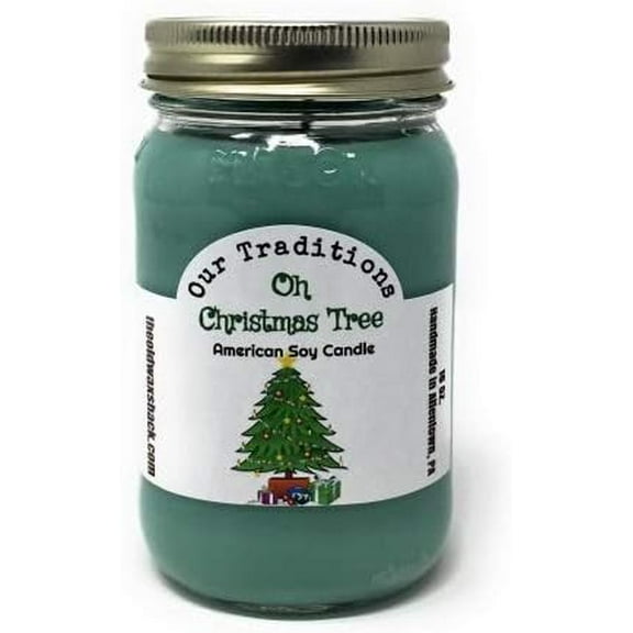 Oh Christmas Tree Scent Soy 16 Oz. Mason Jar Candle