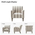 thumbnail image 4 of Stripe Accent Chairs Set of 2 Upholstered Wood Legs Armchairs Home Living Room Adult Tan, 4 of 9