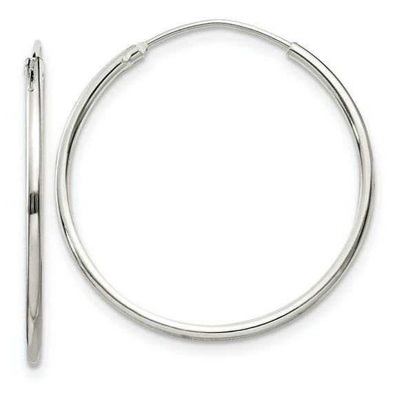 Beautiful Sterling Silver 1.3mm Hoop Earrings