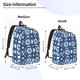 thumbnail image 2 of Disketp Vintage Blue print Canvas Backpack Lightweight Travel Daypack Student Rucksack Laptop Backpack-, 2 of 5