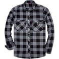 thumbnail image 1 of Alimens & Gentle Camisas casuales de franela a cuadros de manga larga con botones y ajuste regular para hombre, 1 of 4