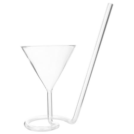 

TINKSKY Creative Spiral Cocktail Glass Long Tail Wine Glasses Straw Wine Goblet Toasting Glasses Wine Cup (Transparent)