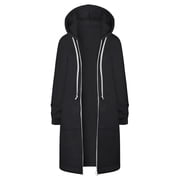 Winter Jackets for Women Fleece Lined Long Jackets Hoodies Zipper Sweatshirts Jackets Mid Length Coats with Pockets coats for women