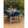 thumbnail image 2 of Outdoor Tablecloth with Umbrella Hole and Zipper, Navy Blue Christmas Rectangle Table Cloth 54x80 Inch Waterproof Tablecloth, Xmas Balls Snowflake Winter Picnic Table Cover for Patio Camping, 2 of 7