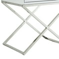 thumbnail image 5 of Jakob White Side Table - Square Lacquer-Finish Chrome, X-Metal Leg,, 5 of 8