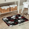 thumbnail image 2 of SPXUBZ Skull and Rose Pattern Non Slip Flannel Floor Mat for Bathroom Kitchen Bedroom Decor 16x24 inch, 2 of 5