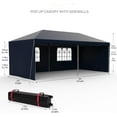 thumbnail image 3 of 10x20FT Pop Up Canopy Tent with Sidewalls, Portable Outdoor Canopy with Removable Sidewalls, Wheeled Bag, Easy Set-Up Waterproof Outdoor Party Gazebo, Instant Tent for Outdoor Event(Navy Blue), 3 of 8