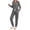 Dark Grey, variant on Fantaslook Womens Pajamas Sets Long Sleeve Matching Lounge Set Fall Travel Outfits Jogger Sweatsuits with Pocket Button Down Sleepwear