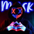 thumbnail image 3 of Joyfy Halloween Mask Light up Mask and Gloves,Scary Halloween Costumes Accessories for Adult Boys,Cosplay Halloween Costume Masquerade Parties,Carnival,Gifts, 3 of 8