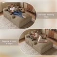thumbnail image 4 of Rophefx 76" Oversized Chair Chaise Lounge Indoor, Corduroy Cloud Sofa Bed with Cup holder,Sleeper Reading Chair Boneless Couch for Living Room, Bedroom,Light Brown, 4 of 8