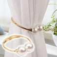 thumbnail image 1 of Embrasses de Rideaux Blanc Perle Embrasses de Rideaux Perlées pour Maison Draperies Décoratives Embrasses de Fenêtre Supports de Rideaux 1 Pce, 1 of 9