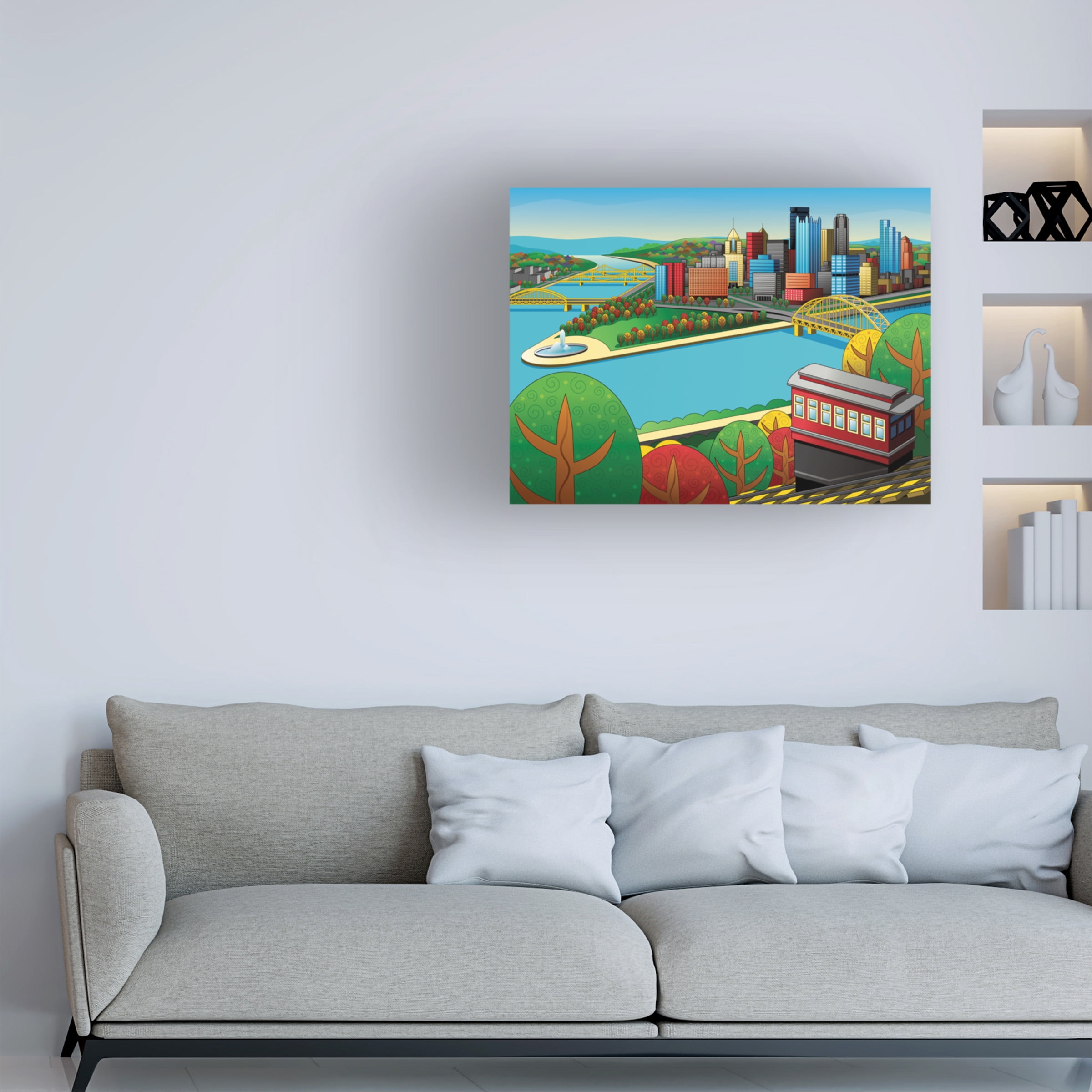 Ron Magnes 'Pittsburgh Incline Autumn' Canvas Art