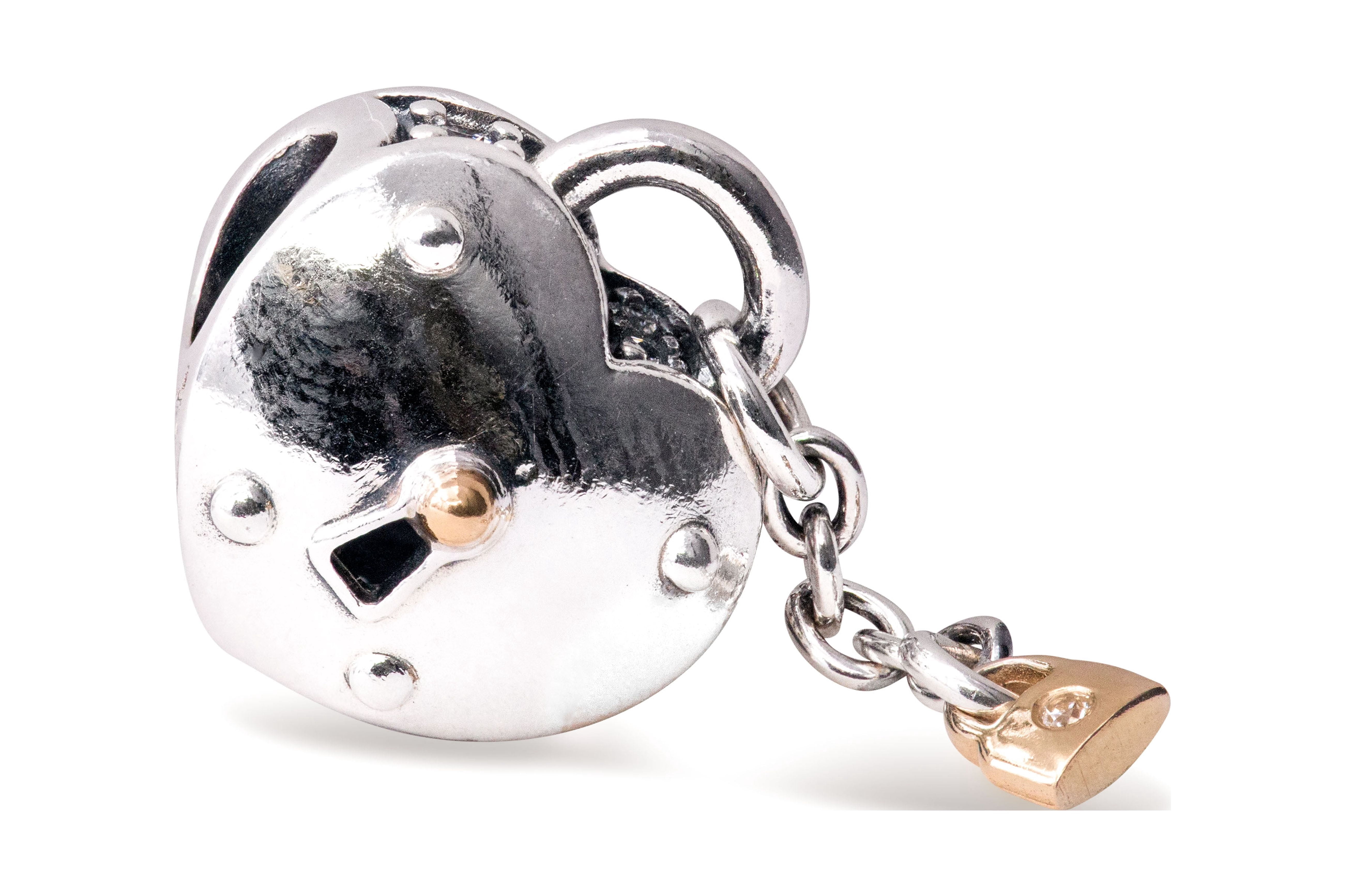 PANDORA Two-Tone Heart and Lock Charm