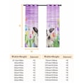 thumbnail image 6 of Purple Easter Blackout Curtains for Bedroom, Spring Botanical Floral Rabbit Butterfly Thermal Insulated Kitchen Drapes with Grommets, Light Blocking Window Treatment, 2 Panels 52" x 84", 6 of 7