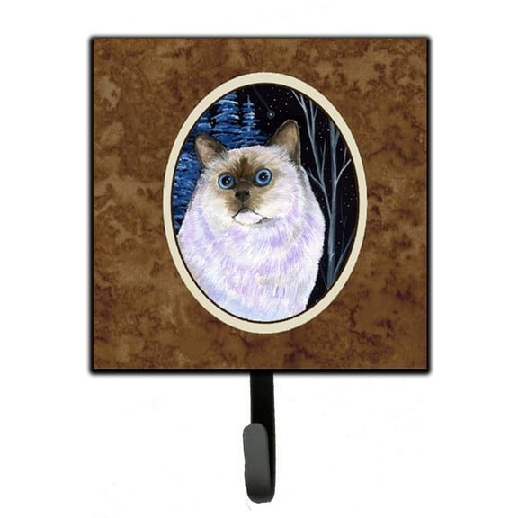 Carolines Treasures SS8403SH4 Starry Night Cat - Birman Leash or Key Holder 7Hx4.25W multicolor