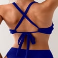 thumbnail image 6 of TOWED22 Twist Knot Bikini Top for Women V Neck Push Up Padded Swimsuit Adjustable Straps Bathing Suit Swim Tops Only Blue,XL, 6 of 6
