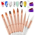 thumbnail image 4 of Tignapoo Rose Gold Nail Art Brush Set with 8 Tips for Painting, Drawing, and Drilling - Ideal for Acrylic, Builder, and Extension Nails, Perfect for Home or Salon Use, 4 of 6