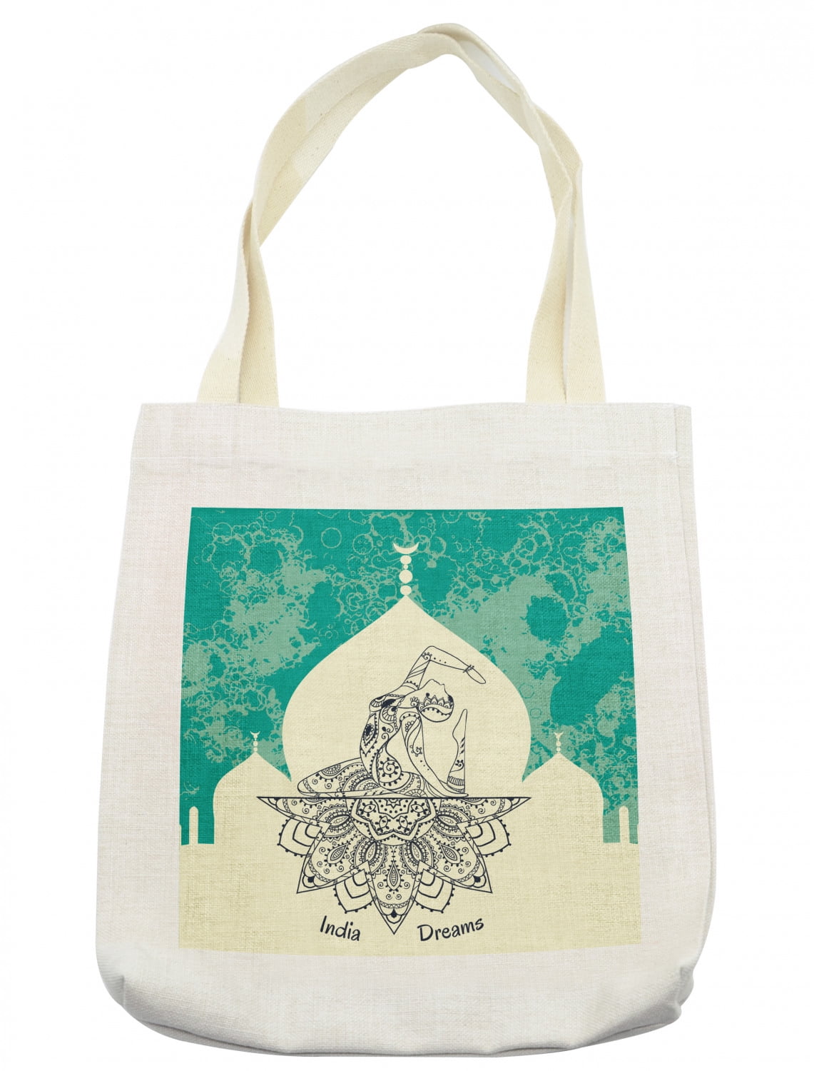 Chakra Tote Bag, Grungy Display Vintage Image with Dancing Lady ...