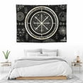 thumbnail image 3 of ONETECH  Nordic Vikings Tapestry, Soft Flannel, Vegvsir Symbol Amulet Celtic Rune Scandinavian Aesthetic Mythology Tapestry Wall Hanging for Bedroom Living Room Decor, 3 of 7
