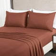 thumbnail image 3 of Chezmoi Collection Solid Terracotta 250TC 100% Cotton Twill Bed Sheet Set California King Size, 4-Piece Luxury Soft Breathable Deep Pocket Sheets and Pillowcases Set, 3 of 9