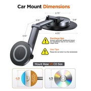 JOYEKY MagSafe Car Mount for Universal Dashboard, Alloy Magnetic Phone Holder 360° Rotatable - Black