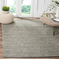 SAFAVIEH Montauk Jakov Geometric Diamond Cotton Area Rug, Ivory/Dark Grey, 6' x 9'