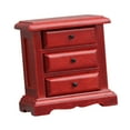 thumbnail image 3 of yotijay 1:12 Dollhouse Wooden NightStand Dollhouse Bedroom Furniture for Mini Room Scene Red Wood, 3 of 9