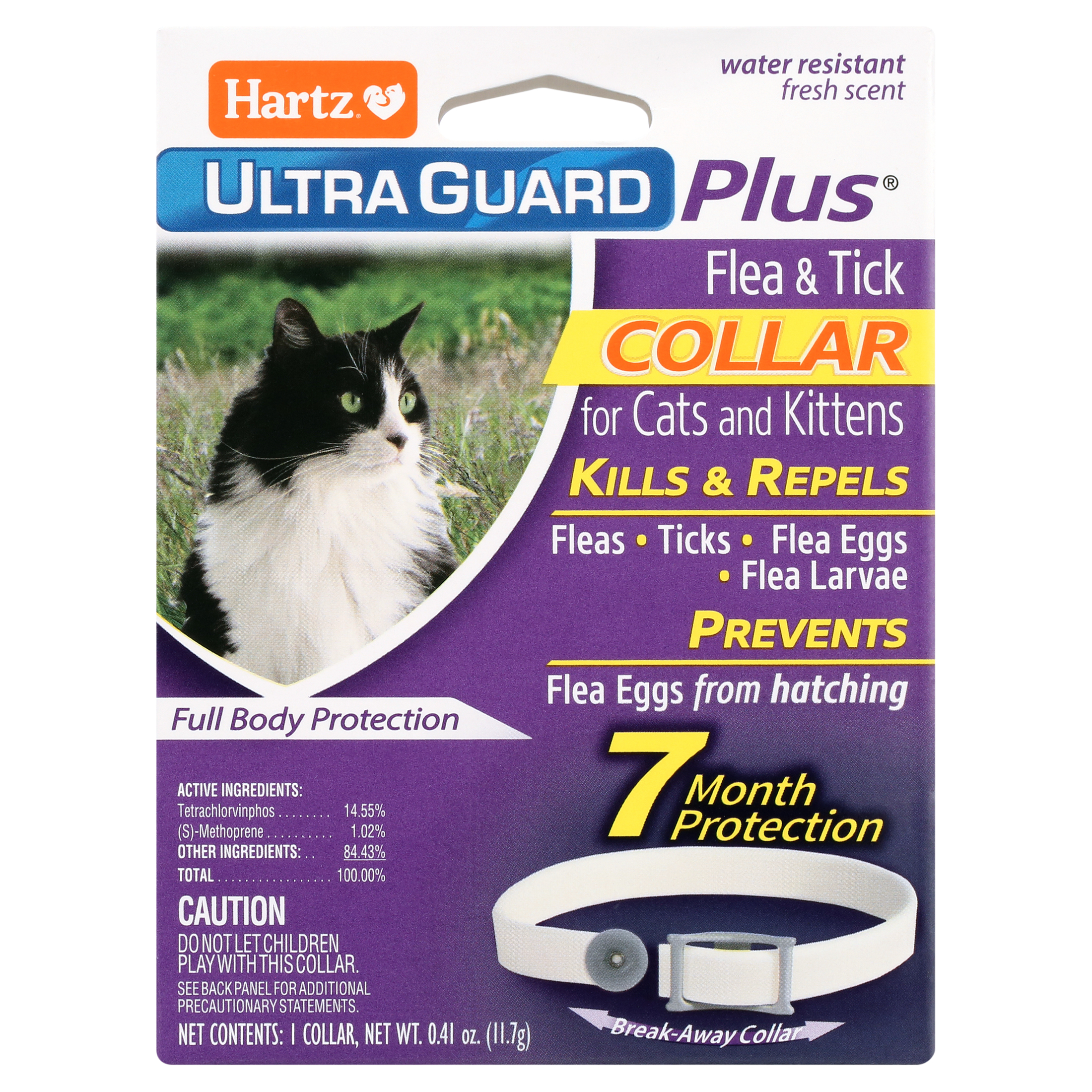 Hartz UltraGuard Plus Flea & Tick Collar for Cats and Kittens, 7 Months Protection, 1ct