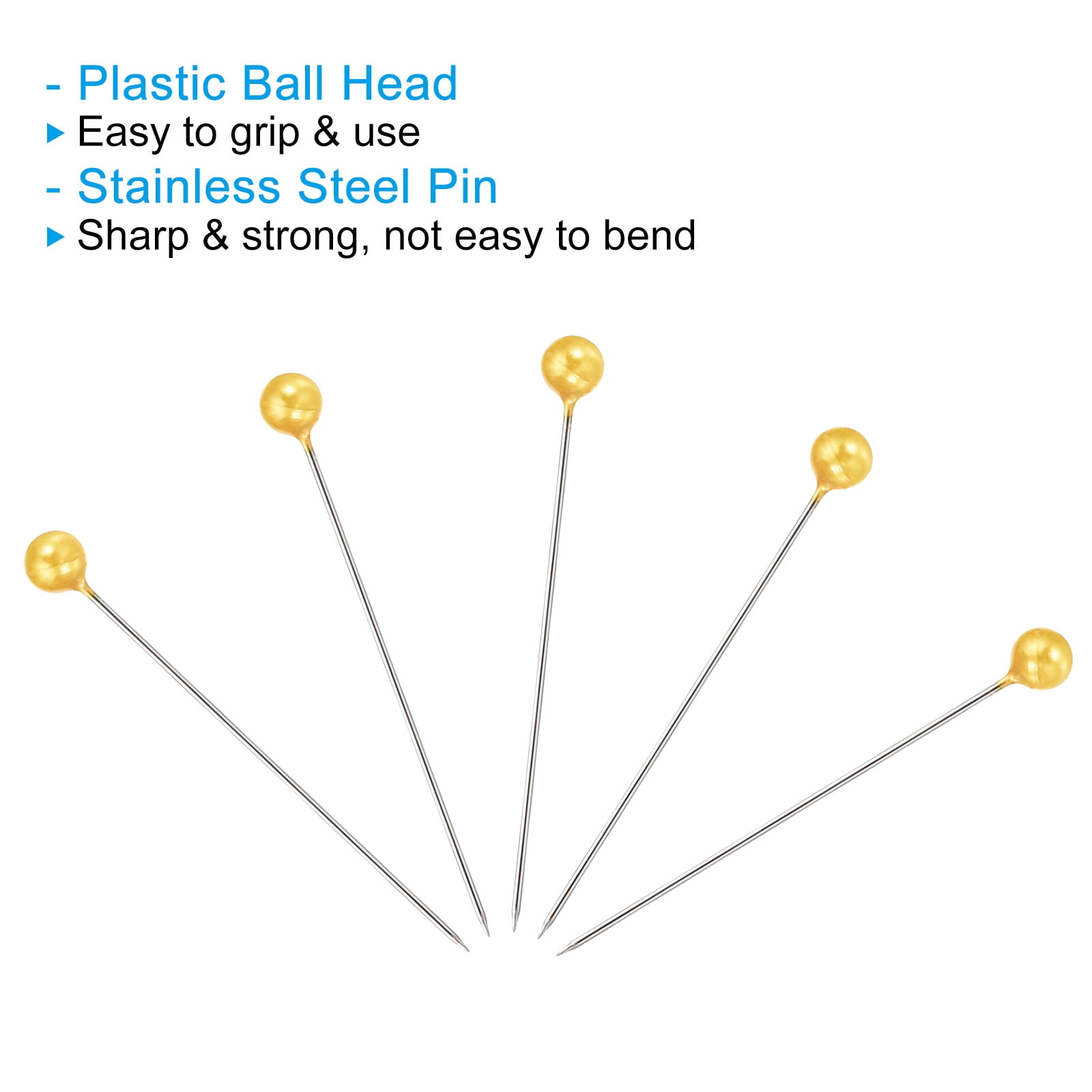 Unique Bargains Sewing Pins Straight Pin with Pearlized Ball Head for Craft Yellow
