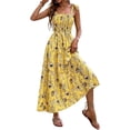 thumbnail image 1 of Txlixc Vestidos de Verano para Mujer, Estampado Floral/Diseño de Color sólido Sin Mangas Correa de Doble Lado Pliegues en el Pecho Vestido Largo de Playa Txlixc Moda, 1 of 6