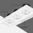 thumbnail image 3 of Maxxima 4 in. 3 Head Trimless LED Slim Square Recessed Anti-Glare Gimbal Downlight, White, Canless IC Rated, 3000 Lumens, 5 CCT 2700K-5000K, 3 of 14