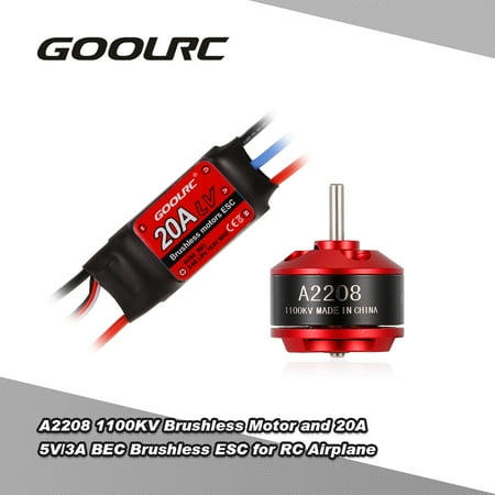 Rc Warbird (Original GoolRC A2208 1100KV Brushless Motor and 20A 5V/3A BEC 2-4S Brushless ESC for Glider Warbirds Indoor Plane Fixed-wing RC)