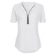 thumbnail image 3 of MKLEKYY Camisetas Para Mujer Camiseta Informal Para Mujer, Blusa Holgada Con Cuello En V Y Cremallera Talla XXL, 3 of 3
