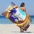 thumbnail image 3 of Toalla de playa de microfibra con dibujos animados de S-Sonics T-The Hedgehog, de secado rápido, suave, resistente a la arena, para piscina, para viajes, duchas y acampadas, 3 of 5
