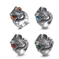 thumbnail image 5 of PAMTIER Men's and Women's Stainless Steel Personality Trends Reptile Texture Four Colours Crocodile Ring Brown Silver Size 10, 5 of 6