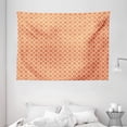 thumbnail image 1 of Geometric Tapestry, Diagonal Checkered Pattern with Squares on Orange Background Modern Geometrical, Wall Hanging for Bedroom Living Room Dorm Decor, 80W X 60L Inches, Orange White, by Ambesonne, 1 of 2