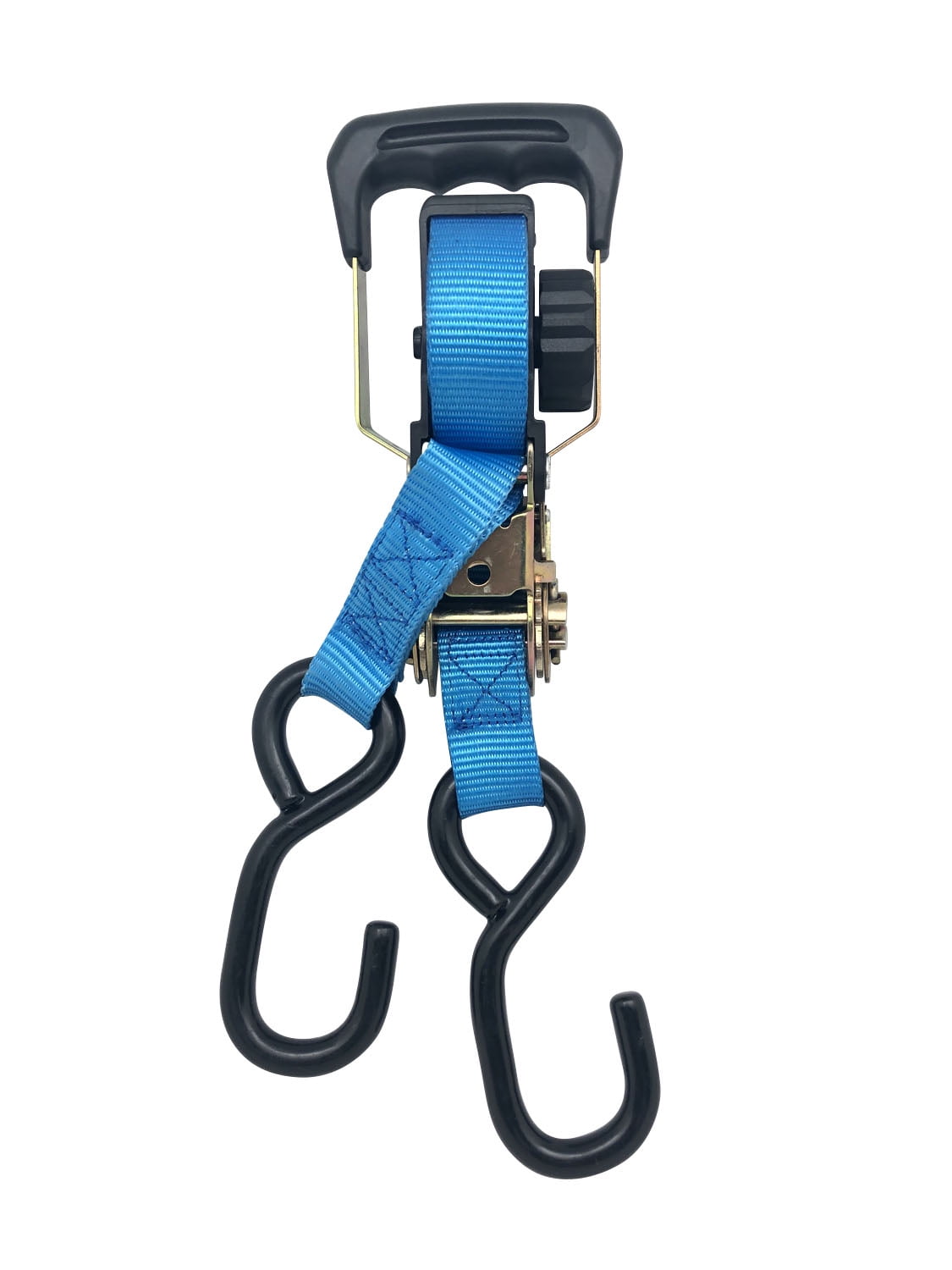 2 Piece 1in x 15ft Retractable Heavy Duty Ratchet TieDown Strap Blue