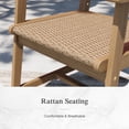 thumbnail image 5 of Sophia & William 9 Pieces Acacia Wood Outdoor Patio Dining Set Wicker Rattan Chairs and Rectangle Table Furniture Set for Lawn, Garden, Backyard, Light Brown, 5 of 8